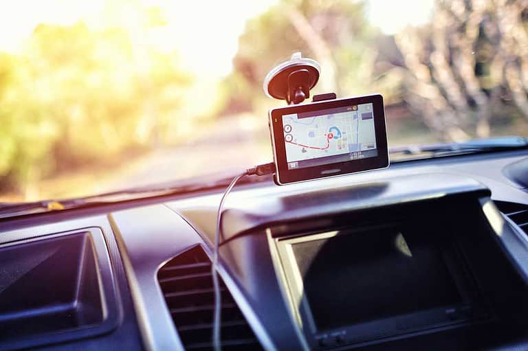 GPS device in a car.