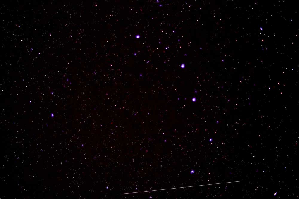A view of Starlink satellites in the night sky