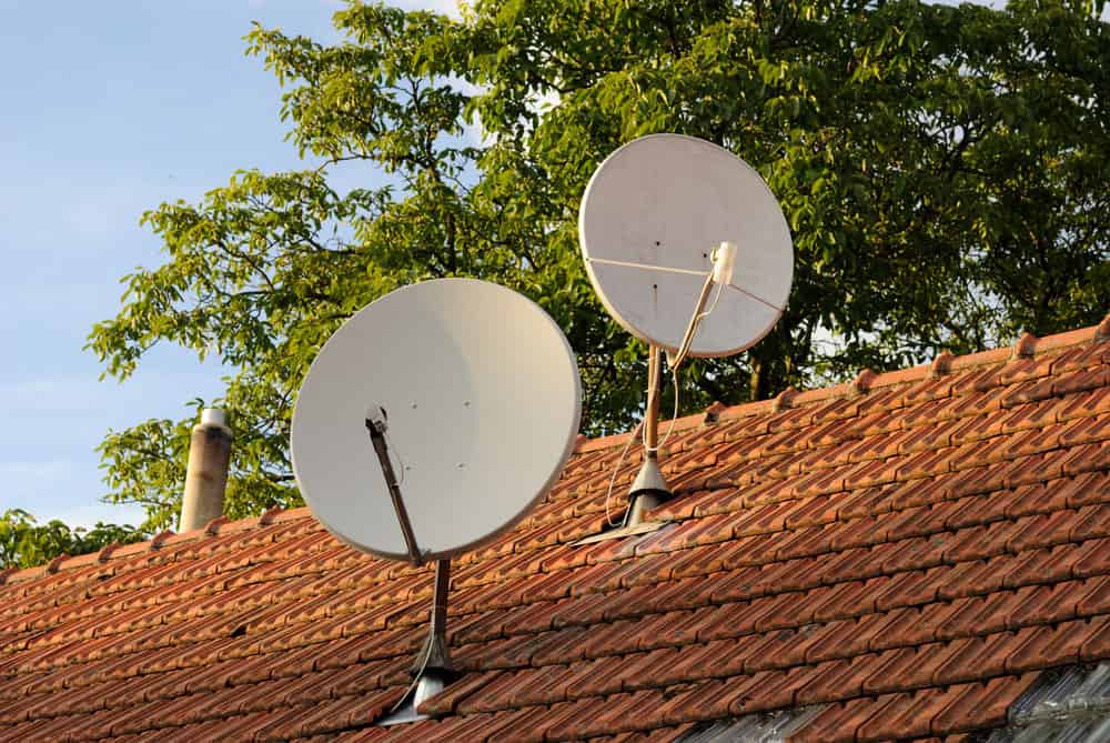 Satellite installed on a roof 