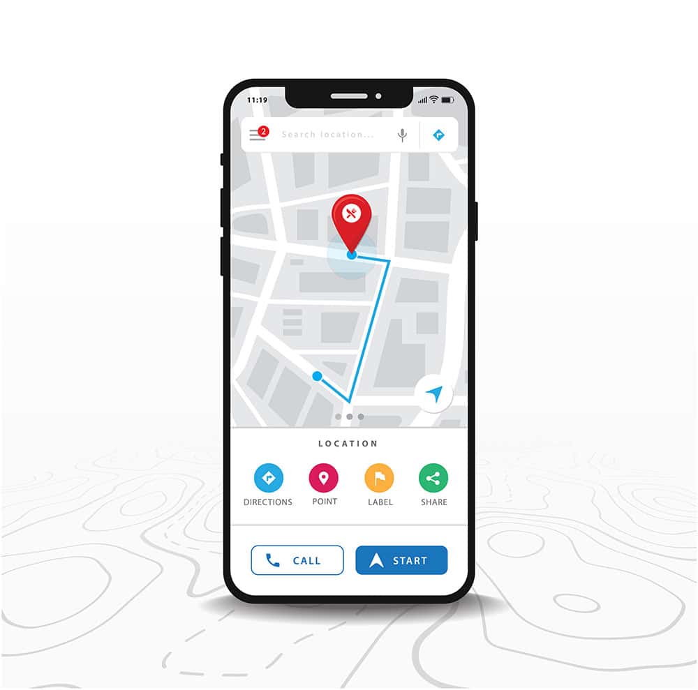 Smartphone GPS navigation app