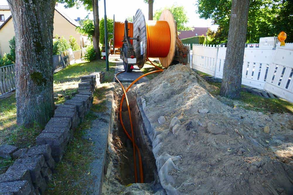 Fiber Optic Cable Running Through the Ground