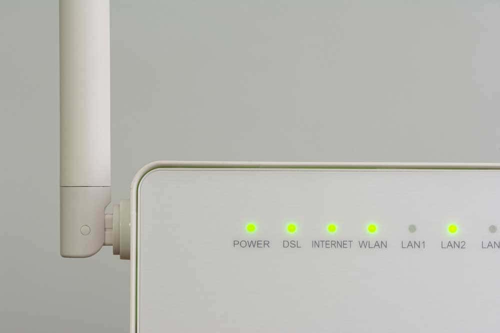 A connected router showing all lights