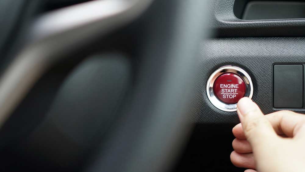 Car engine button.